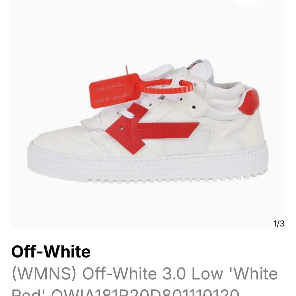 Off-White Kids Low Top Sneakers - White and Red